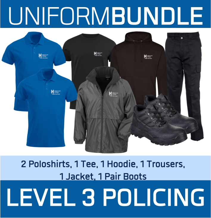 Level 3 Unisex Uniform Bundle - 2 Poloshirts, 1 Sports T, 1 Jacket, 1 Trousers, 1 Hoodie & Boots